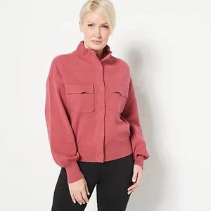 New Attitudes by Renee Sweater Jacket w/ Patch Pockets & Ribbing Detail size XL
